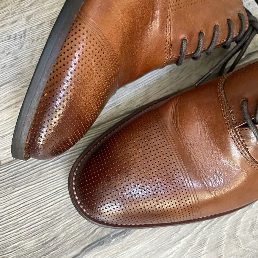 Kenneth Cole Reaction Jean LaceUp Men's Cognac sz8
